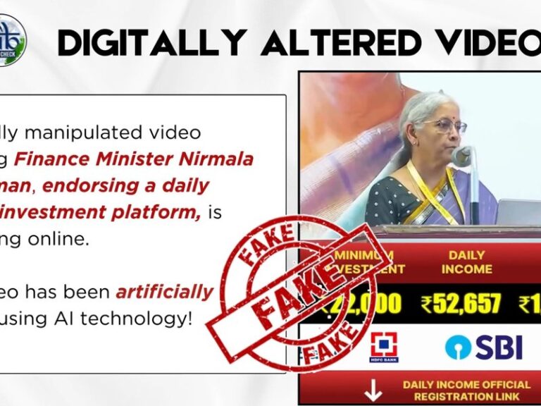 PIB warns of fake video linked to Nirmala Sitharaman