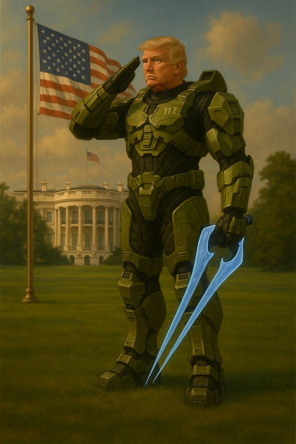 White House posts AI image of Trump in Spartan armor